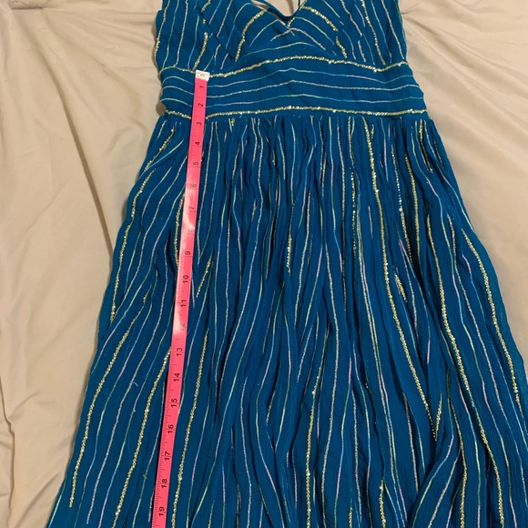 Free People Blue Gold Sequin Dress size 4 - Picture 4 of 5